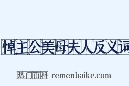 悼主公美母夫人反义词是什么意思的图片